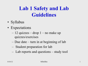 Lab Safety and Media Fall 2012