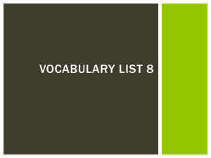 Vocabulary List 8 - Issaquah Connect