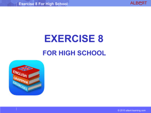 Exercise 8 For High School