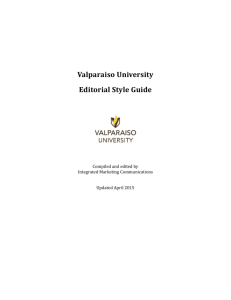 Editorial Style Guide - Valparaiso University