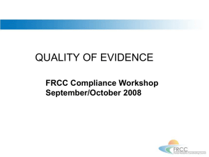 Fall_Workshop_Quality of Evidence revised 091208