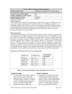 Academy for the Whole Child Charter School Final Application