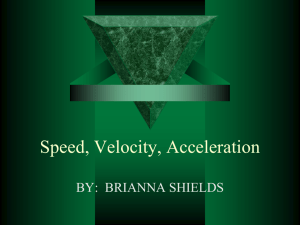 Speed, Velocity, Acceleration