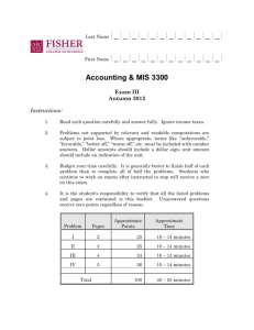 Accounting & MIS 3300