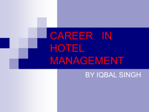 career in hotel management - Guru Gobind Singh Study Circle