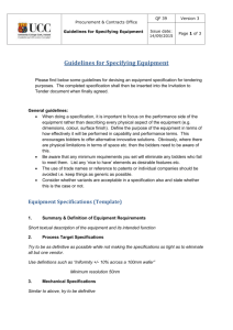 QF 39 Guidelines for Specifying Equipment