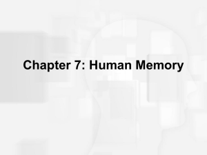 Chapter 7 - Human Memory