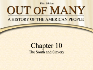 Lecture, The South and Slavery