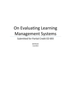 On Evaluating Learning Management Systems