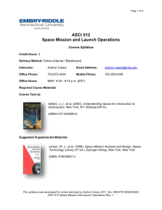 ASCI 512 Space Mission and Launch Operations_Course