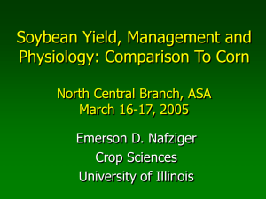 Soybean Yield, Management and Physiology: Comparison To Corn