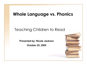 Whole Language vs phonics