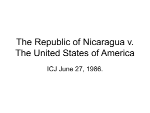 The Republic of Nicaragua v. The United States of America