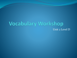 Unit 2 Vocabulary Workshop PowerPoint