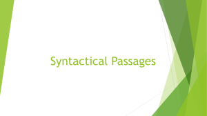 Syntactical Passage