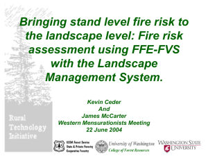 Bringing stand level fire risk to the landscape level