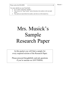 Mrs. Musick's Sample Research Paper - Complete