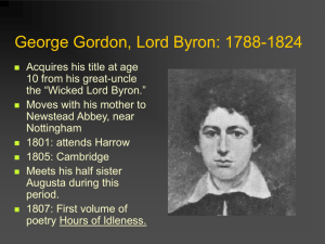 George Gordon, Lord Byron: 1788-1824