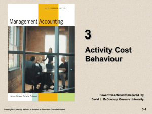 Chapter Three-Activity Cost Behavior