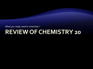 Chem20 Review I
