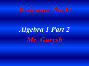 Algebra 1 Part 2 - Neshaminy School District