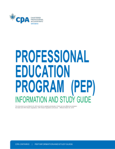 cpa ontario | pep information and study guide