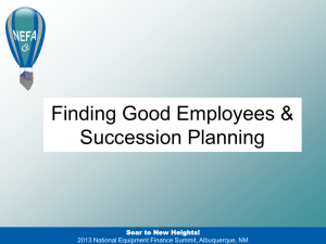 Finding Good Employees and Succession Planning