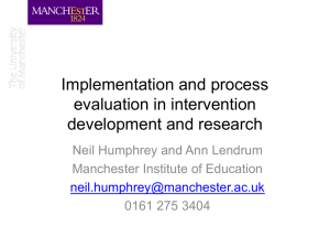 Implementation and process evaluation SNAZZY TITLE