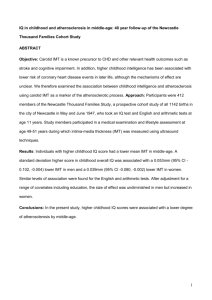 Brief Report: IQ in Childhood and Atherosclerosis in Middle