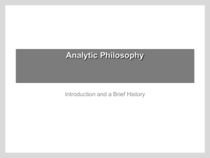 Analytic Philosophy