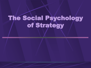 Social-Psychology of Strategy - School of Journalism and Mass