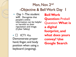 Week 4-Bell Work & Daily Agenda Nov. 2-6th