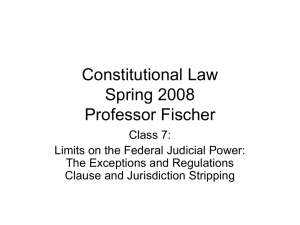 Constitutional Law Spring 2008 Professor Fischer