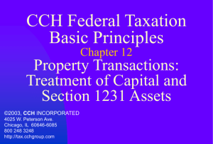 Property Transactions: Treatment of Capital and Section 1231 Assets