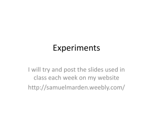 Experiments - Samuel marden