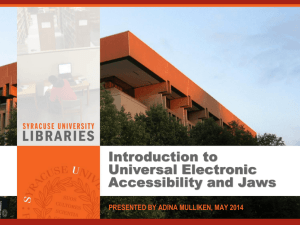 Introduction to Electronic Accessibility and Jaws 4 ()