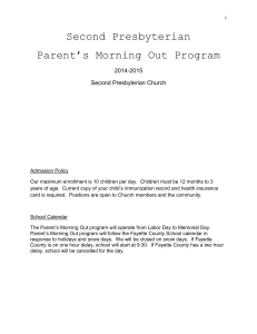 Second Presbyterian Parent's Morning Out Program 2014