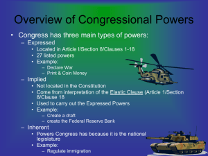 Powers of Congress - Polk School District