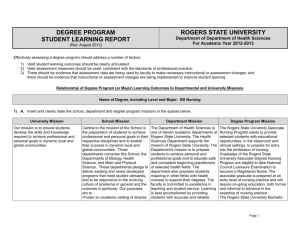 degree program student learning report