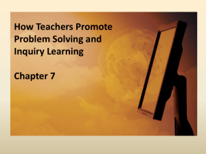 How Teachers Promote Problem Solving and Inquiry Learning