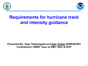 Requirements for Hurricane Track and Intensity Guidance