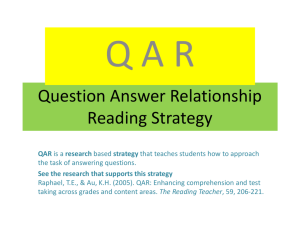 Question Answer Relationship Reading Strategy