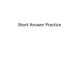 Short Answer Practice