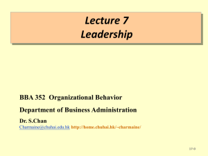 Leadership I - Chu Hai College