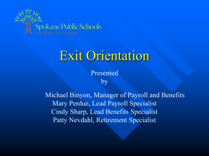 Exit Orientation - Spokane Public Schools