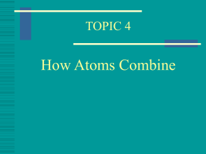 Topic 4 How atoms combine