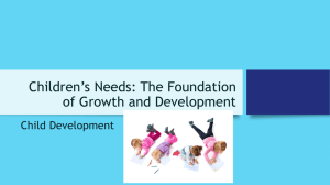 Children's Needs: The Foundation of Growth and Development PPT