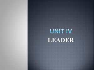 UNIT IV -LEADER