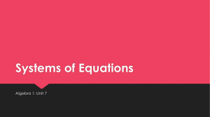 Systems of Equations