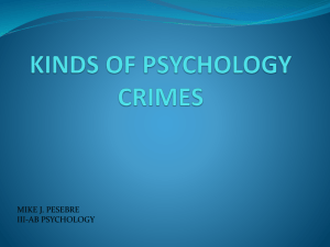 KINDS OF PSYCHOLOGY CRIMES